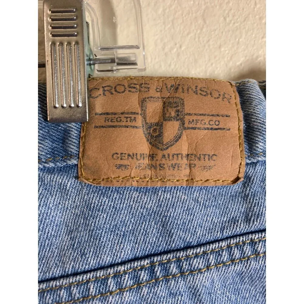 Cross & Winsor Relaxed Fit Denim Blue Jeans Mens Size 42x30 AC6